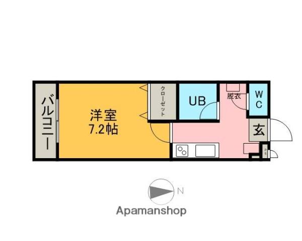 GRACIOUSS-PLACE(1K/2階)の間取り写真