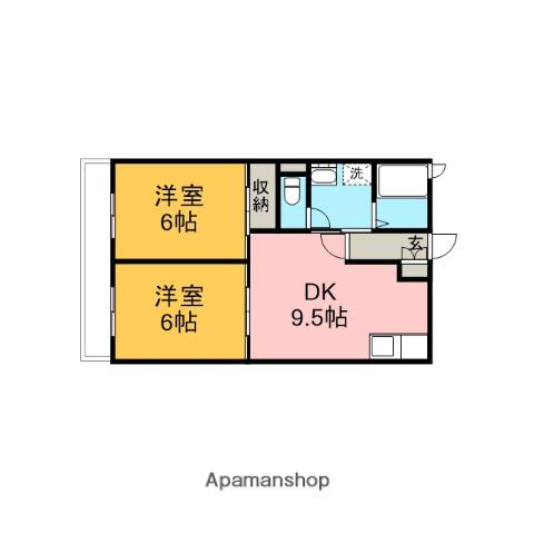 アズールN(2DK/1階)の間取り写真