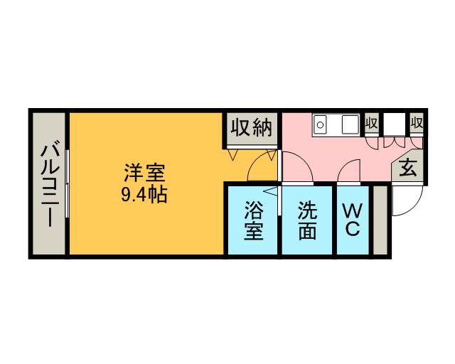 ユースハイムマルユウ(1K/1階)の間取り写真