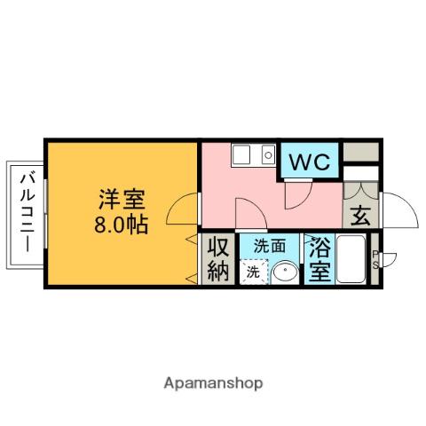 メゾン・ベル(1K/1階)の間取り写真