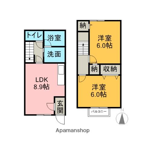 サニーハウスN・N(2LDK/1階)の間取り写真