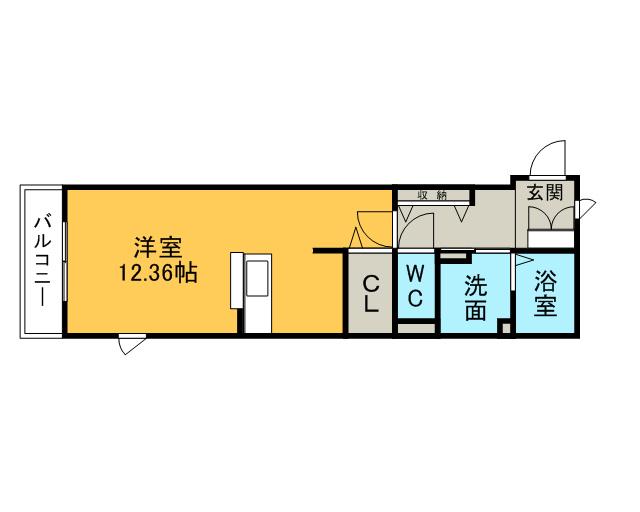 プラネットC(1K/1階)の間取り写真
