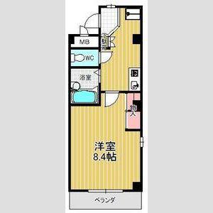 カサブランカ二村台(1K/1階)の間取り写真