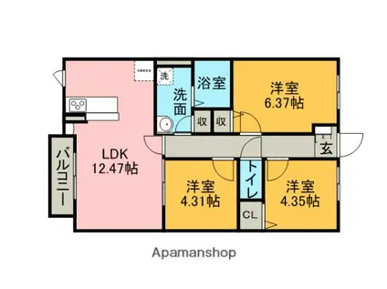 すまいる共和西(3LDK/2階)の間取り写真