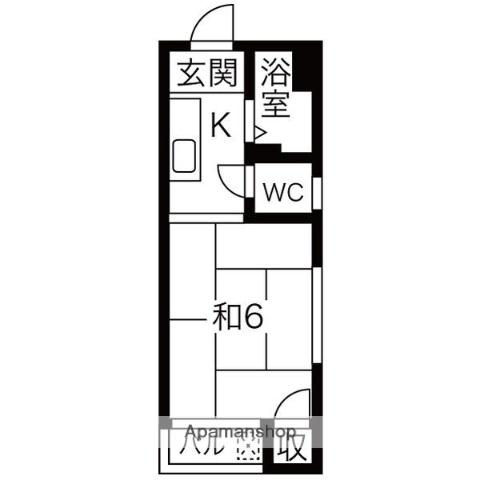 豊明第9東海ビル(1K/1階)の間取り写真