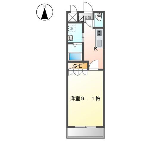 プロスペラーレ(1K/2階)の間取り写真