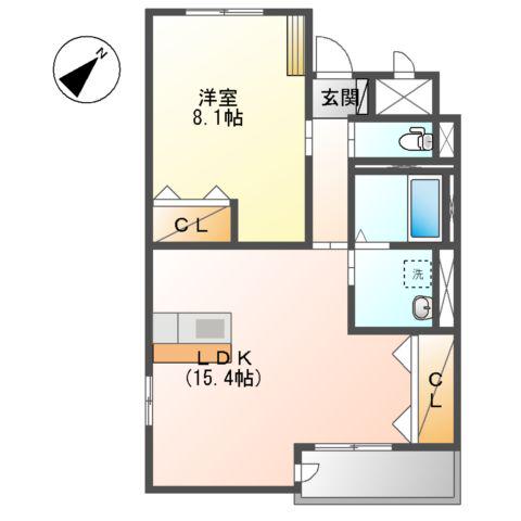 サンライズⅡ(1LDK/1階)の間取り写真
