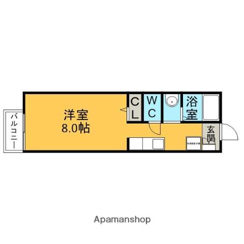 ロアール東新(1K/2階)の間取り写真