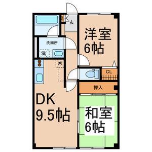 レジデンス清水山(2DK/1階)の間取り写真