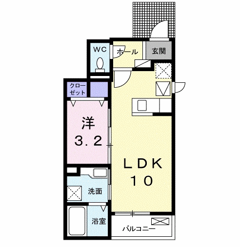 ラ・フェリーチェⅠ(1LDK/1階)の間取り写真