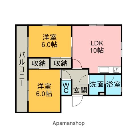ミューズケイ(2LDK/1階)の間取り写真
