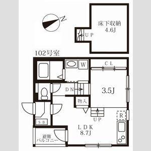 ミュンヘン(1LDK/1階)の間取り写真