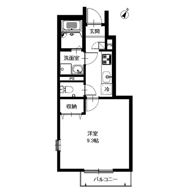 リーブル ティコール(1K/1階)の間取り写真