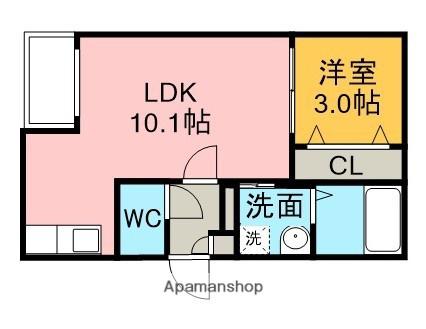 WARREN NAKASHIOTA 6(1LDK/2階)の間取り写真