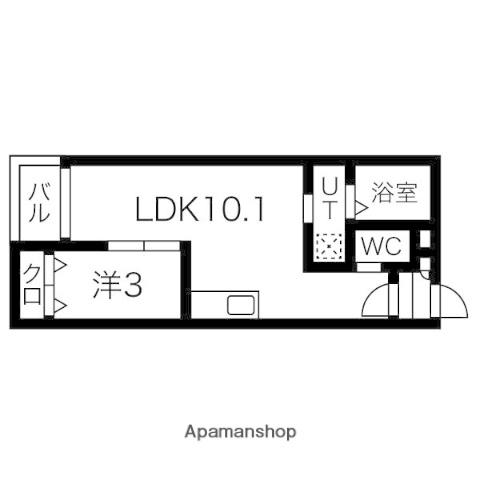 WARREN NAKASHIOTA 1(1LDK/3階)の間取り写真