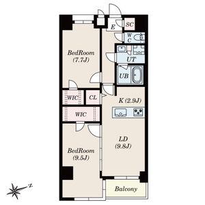 S-RESIDENCE神沢AFFORD(2LDK/5階)の間取り写真