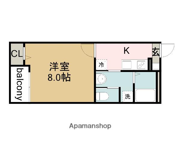 JACK ODAKAⅣ(1K/1階)の間取り写真