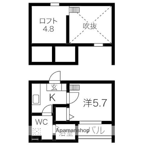 ハイグランド大高(1K/1階)の間取り写真