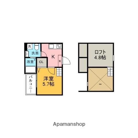 ハイグランド大高(1K/1階)の間取り写真