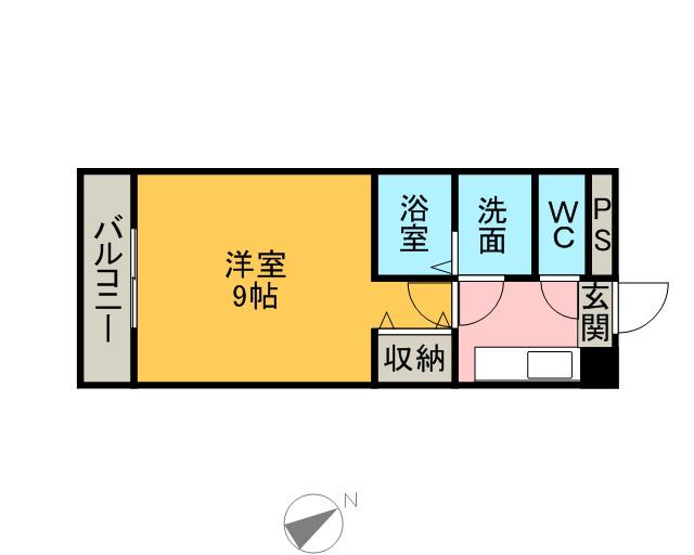 ノビリティマルユウ(1K/1階)の間取り写真