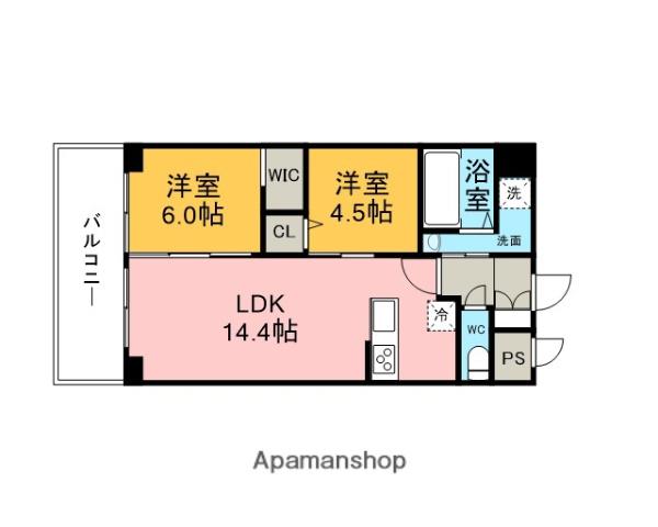 豊明寺池マンション(2LDK/3階)の間取り写真