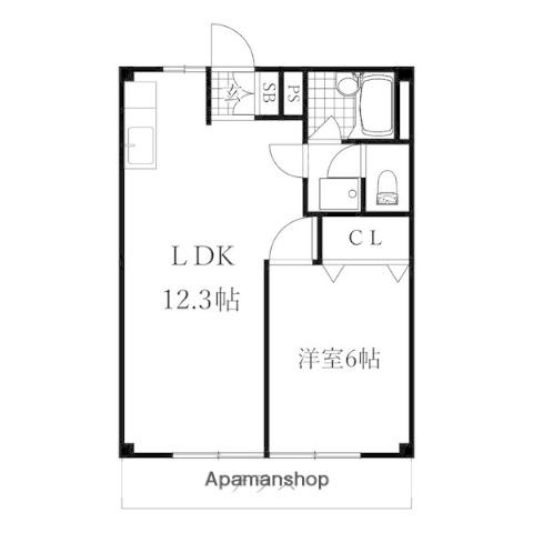 パークハイツ(1LDK/1階)の間取り写真