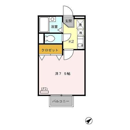 テラルハイツ(1K/1階)の間取り写真