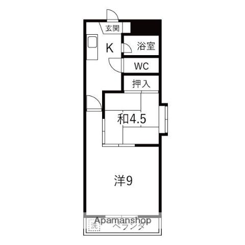 新日ビル豊明マンション(2K/9階)の間取り写真