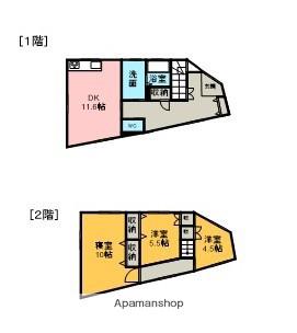 愛知県名古屋市緑区 2階建 築62年(3DK)の間取り写真