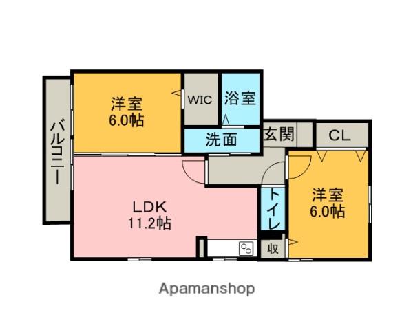ミーオ・パトリア(2LDK/1階)の間取り写真