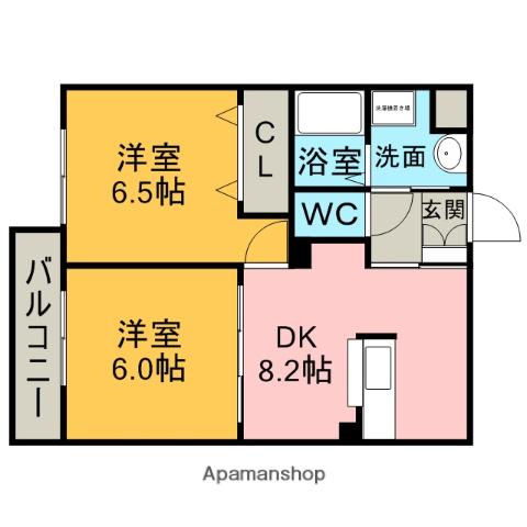 アプリーコ大池(2DK/1階)の間取り写真