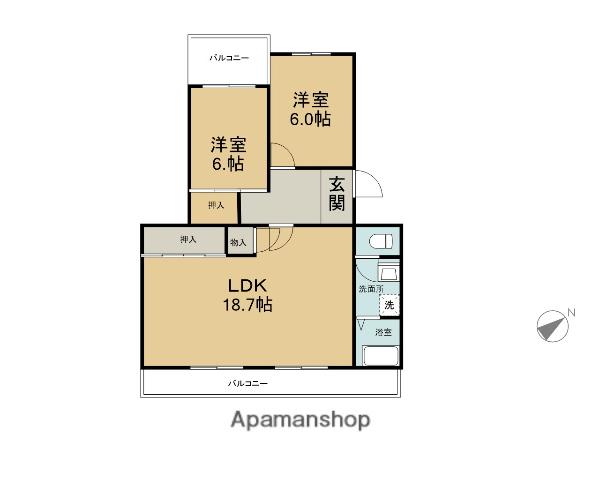 グランドール犬山(3DK/1階)の間取り写真
