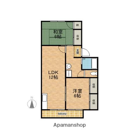 ヴィラ吉田(2LDK/2階)の間取り写真