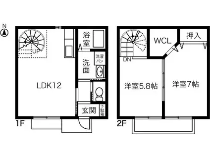 モンテノーメ(2LDK)の間取り写真