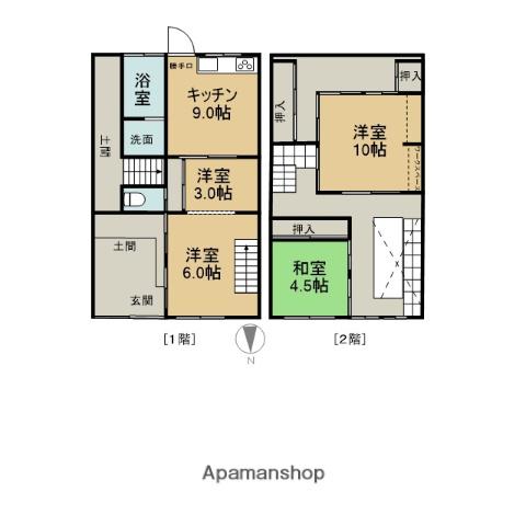 名鉄広見線 犬山駅 徒歩6分 2階建 築80年(4DK)の間取り写真