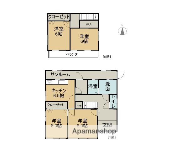 愛知県犬山市 2階建 築52年(4DK)の間取り写真