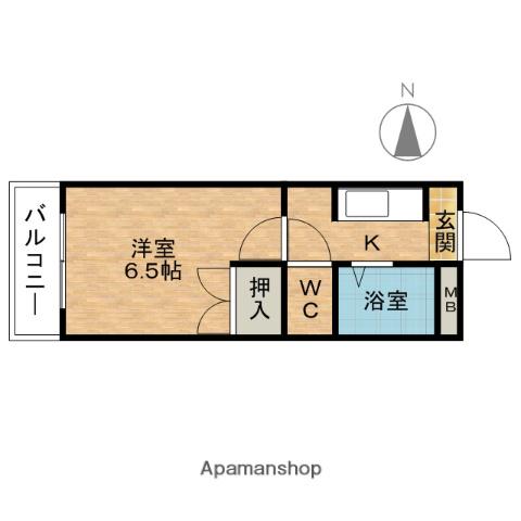 ミューズパーク(1K/3階)の間取り写真