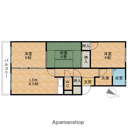 シティーパレス松本(3LDK/3階)の間取り写真