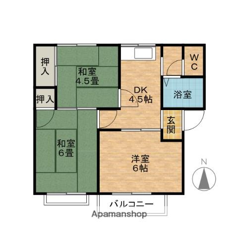 メゾンファミール(3DK/1階)の間取り写真