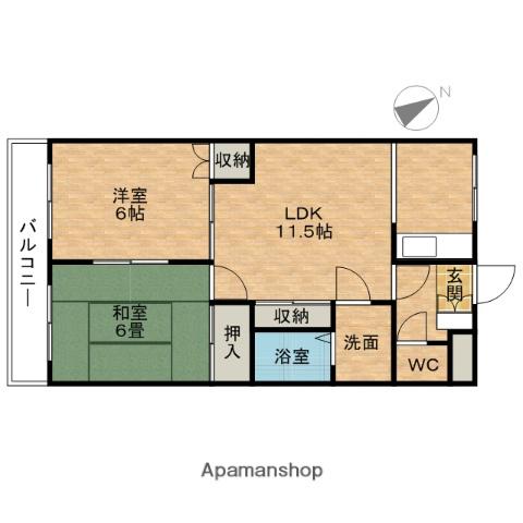 レジデンス花水木(2LDK/1階)の間取り写真