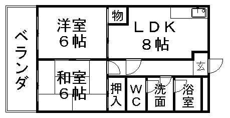 シャトーエルク(2LDK/2階)の間取り写真