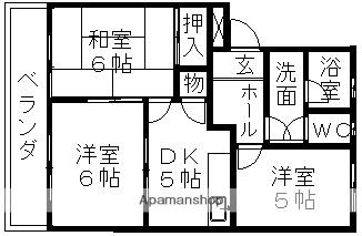 パークシティめぐみ(3K/2階)の間取り写真