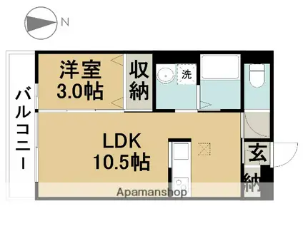 セジュール信長(1LDK/1階)の間取り写真