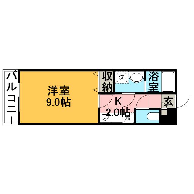 アンプルール ブワ フルール(1K/1階)の間取り写真