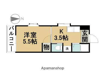 コーポ小松生(1K/1階)の間取り写真