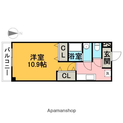 フィオーレ観月(1K/4階)の間取り写真