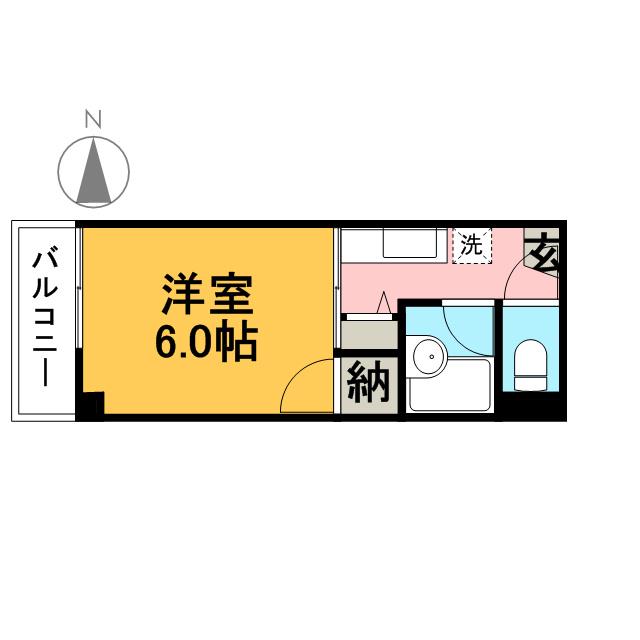 アネックス西枇杷島(1K/2階)の間取り写真