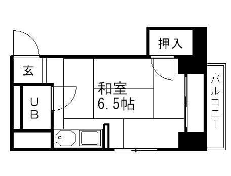 ハイツリトル松下(1K/4階)の間取り写真