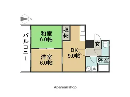 DASETAGENHAUSWALD1(2DK/3階)の間取り写真