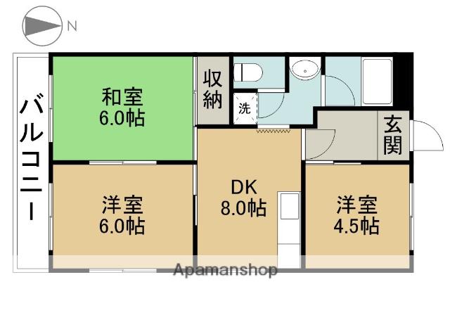 第2萬有ビル(3DK/3階)の間取り写真